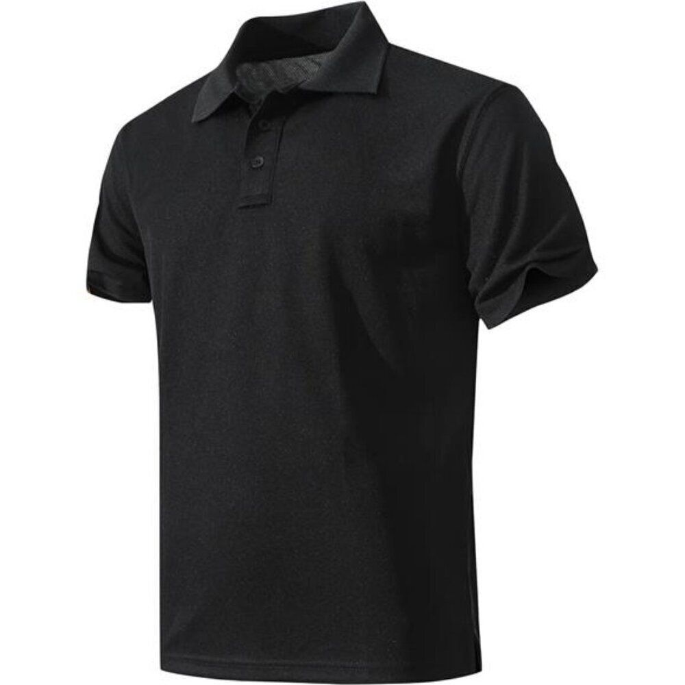 Breathable Performance Polo Shirt Men Golf Tennis Short Sleeve